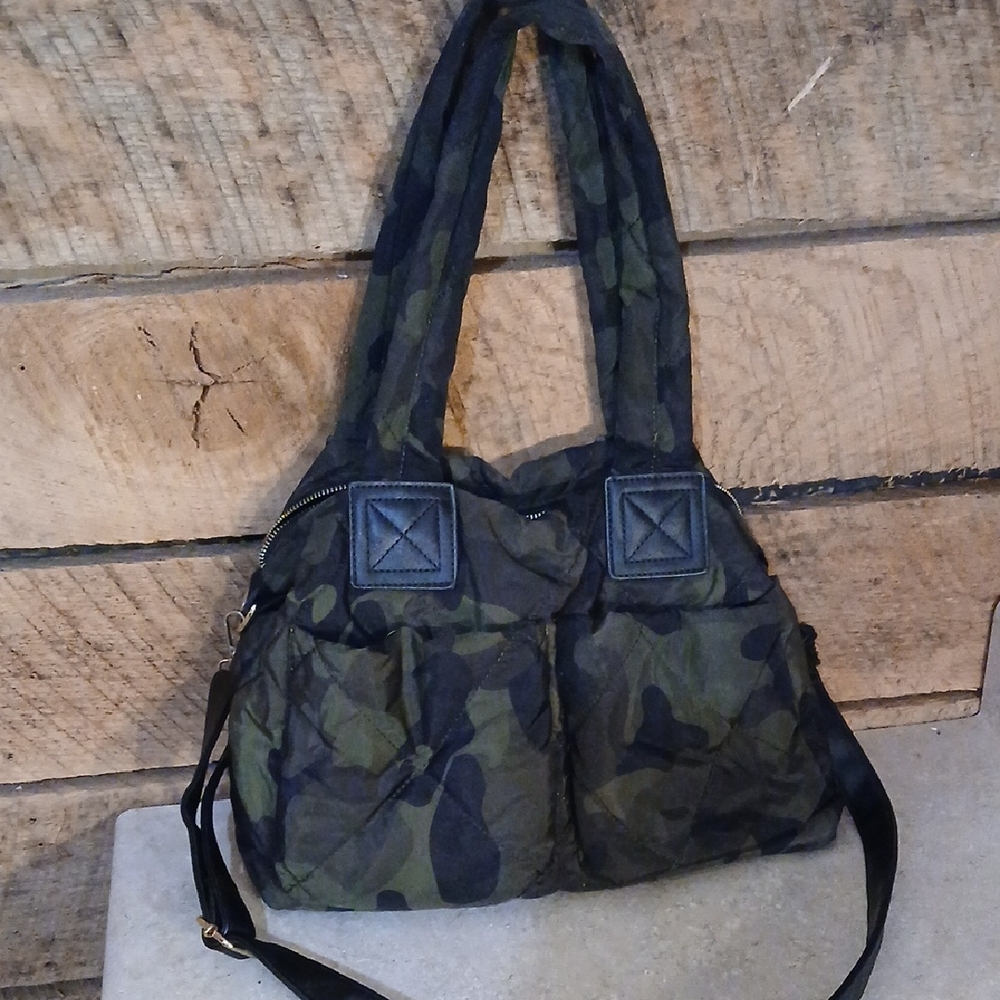 Camouflage Nylon Puffer Handbag